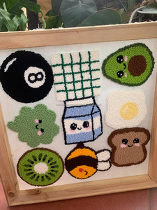 งานปักทำมือกำหนดเองได้เข็มเจาะรูผ้าขนสัตว์แก้วมัคพรมรองแก้วการระเหิดช่องว่างเป็นออกแบบสำหรับของขวัญ - Product Image 5