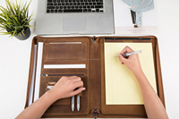 Porte-documents A4 ALBORZ personnalisable en cuir véritable de style vintage, élégant et portable pour le bureau