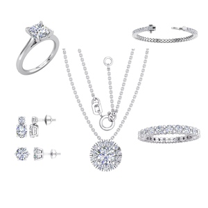 Divya Creations Diamant de laboratoire de haute qualité en argent 925 plaqué rhodium, luxe, 2 carats, certifié IGI, taille brillant, pour femme - Product Image 3