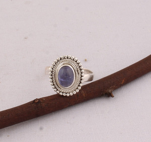 Anillo de Boda Clásico de Tanzanita Natural, Plata de Ley 925, Gema Azul Violeta, Joyería Fina para Mujer - Product Image 1