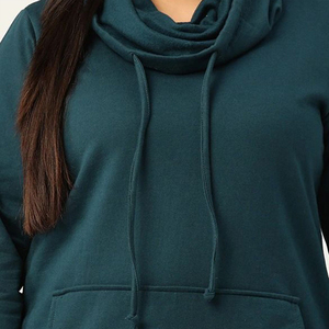 Sweat-shirts et sweats à capuche pour femmes de qualité supérieure, couleur unie, coupe oversize, 100 % coton biologique, hiver 2026, logo personnalisé positionné à l'avant - Product Image 6