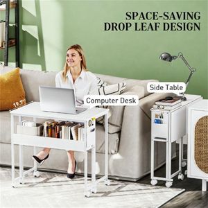Scrivania Pieghevole Bianca per Spazi Ristretti, Scrivania Portatile per Ufficio - Product Image 2
