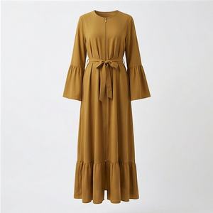 Robe Abaya pour femmes de qualité supérieure, couleur unie, prix de gros, nouveau style, vêtements élégants et modestes pour femmes, mode islamique - Product Image 1