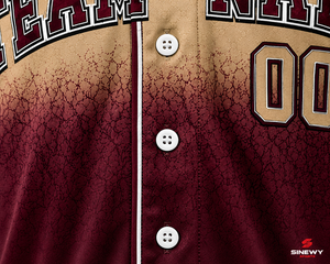 เสื้อเบสบอลผู้ชาย SINEWY SPORTS สีไล่ระดับ พิมพ์ลายแบบ Sublimated ติดกระดุมด้านหน้า แขนสั้น โพลีเอสเตอร์ 100% ชื่อทีม 00 - Product Image 6