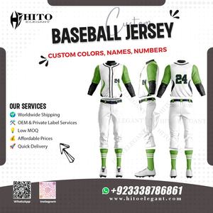 Uniformes de béisbol transpirables de talla grande para hombre al por mayor, conjuntos sostenibles, tejido absorbente de humedad, ropa de rendimiento cómoda - Product Image 2