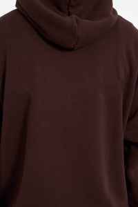 Sweat-shirt à capuche marron foncé pour homme, 100 % coton molletonné, décontracté, pour l'automne, avec poche avant, coupe oversize, tricoté - Product Image 6