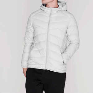 Custom Logo Winter Outdoor Men's <b>Padded</b> Coat High Quality Shiny Hood Puffer Jacket Stand Collar Zipper Embroidery Jacket - Product Image 5