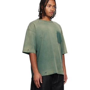 Camisetas de Hombre con Diseño Moderno y Desgastado, Ropa Casual Urbana de Primera Calidad, Personalizadas, 100% Algodón Ecológico, Manga Corta - Product Image 2