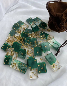 Customizable Resin <b>Dominoes</b> <b>Set</b>, Gold Flakes Personalized Gift - Product Image 2