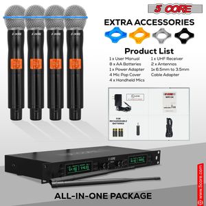 Sistema Microfonico Professionale Wireless UHF a 8 Canali con Microfoni Dinamici Portatili Senza Fili per Karaoke - Product Image 5