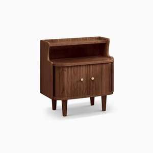 Mesa de Noche Moderna de Madera Maciza 100% Natural con Cajón de Almacenamiento y Estante para Sala de Estar, Dormitorio o Espacios Pequeños - Product Image 2