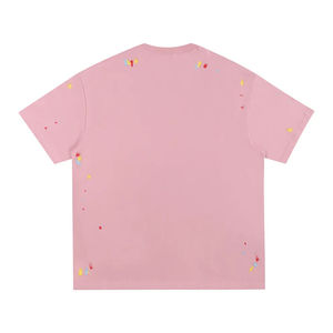 T-shirt Homme Bleu Clair Surdimensionné à Manches Courtes Col Rond Broderie à la Main Motif à Pois Tissu Tricoté Décontracté Respirant - Product Image 5