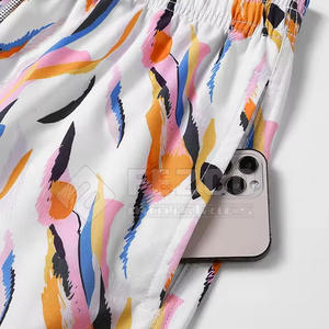 Pantalones Cortos de Playa para Hombre, Casuales de Verano, Cintura Alta, con Cordón, Transpirables, de Secado Rápido, Poliéster/Algodón, para Entrenamiento y Fitness - Product Image 4