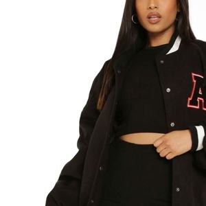 Gran oferta de alta calidad, nuevo estilo, chaquetas universitarias de talla corta para mujer, prendas de vestir con cremallera, chaquetas transpirables de cuero universitario para mujer - Product Image 2