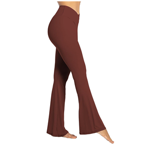 Lightweight <b>Flared</b> High-Waisted Women's Solid Color Sports Running <b>Yoga</b> <b>Leggings</b> Eco-Friendly Waterproof Ankle-Length Breathable - Product Image 4