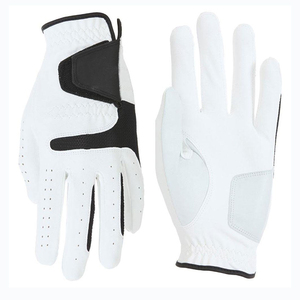 White Cabretta Leather Luxury Golf Glove Stretcher Adjustable Wrist <b>Strap</b> Button Closure Unisex Hand Grips Breathable Outdoor - Product Image 6