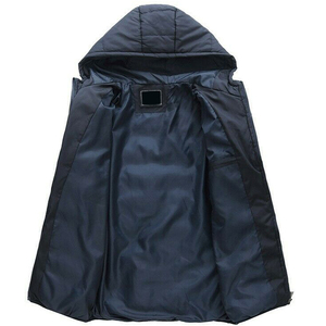 Puffer <b>Jacket</b> <b>Men</b> Detachable Hood Casual Waterproof Windproof Cotton Liner Nylon/Cotton Winter Coat Front Logo Vintage <b>Filled</b> - Product Image 2