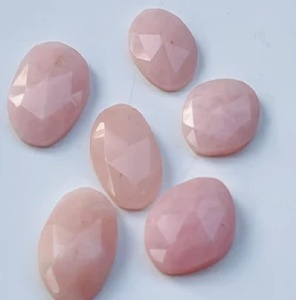 Opale rose naturelle facettée, taille rose ovale, pierre précieuse de couleur, pierre brute pour la fabrication de bijoux faits à la main, pour la création de bagues et de pendentifs - Product Image 6