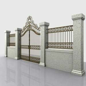 Puerta de Entrada de Hierro Forjado Hecha a Mano, Puerta Decorativa de Hierro para Entrada de Vehículos, para Villas, Mansiones y Propiedades - Product Image 1