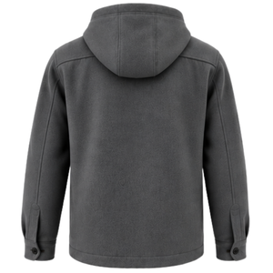 Chaqueta con capucha texturizada para hombre, chaqueta informal con botones en la parte delantera y manga larga, ropa de abrigo con doble bolsillo en el pecho para otoño e invierno - Product Image 2