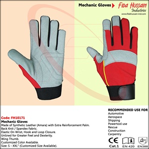 El mejor guante mecánico de calidad al por mayor para manos Industria de petróleo y gas La mejor opción para guantes de cuero protegidos de manos de Pakistán - Product Image 6