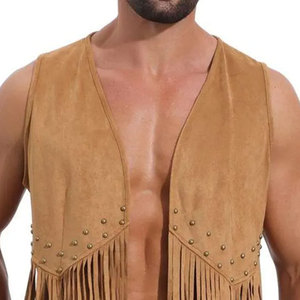 Chaleco de Cuero Genuino Ecológico para Hombre, Estilo Casual de Negocios, Vintage, Vaquero Occidental, Corte Regular Ajustado - Product Image 4