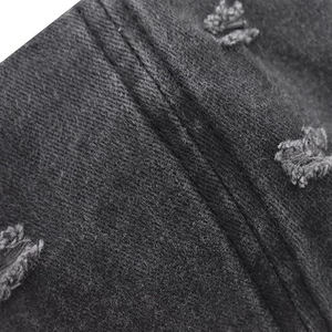 Casquette de baseball classique noire personnalisée, effet vieilli et délavé, avec bords effilochés, en coton, style Dad Hat, pour hommes et femmes, ajustable avec fermeture snapback - Product Image 4