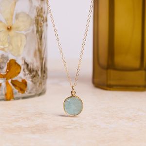 NIKHIL GEMS Natural Aquamarine Gemstone Pendant 925 Silver Gold Plated Vintage Engagement Jewelry <b>Gift</b> for Mom Wife <b>Sister</b> Third - Product Image 4
