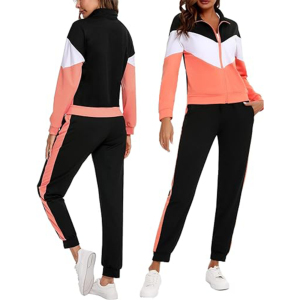 ชุดวอร์มผู้หญิงแบบ Color Blocking แขนยาว ซิปหน้า มีกระเป๋าข้าง สไตล์สปอร์ต ใส่ได้ในฤดูใบไม้ผลิ ระบายอากาศได้ดี ทรงหลวม มีฮู้ด - Product Image 5