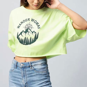 Camisetas cortas de verano ligeras y ecológicas para mujer, venta en línea, estilo moderno, directo de fábrica en Pakistán. - Product Image 5