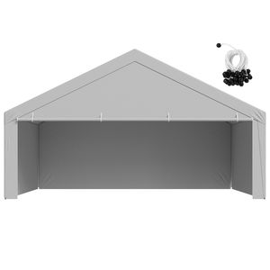 Telo di Ricambio per Tettoia per Camion 20x20 piedi, Resistente ai Raggi UV, Impermeabile, con Pareti Laterali, Copertura Portatile per Garage - Product Image 1