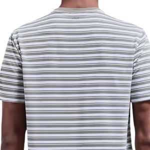 เสื้อยืดลายทางผู้ชาย คอกลม แขนสั้น ทรงปกติ สวมใส่สบาย ผ้าคอตตอนเจอร์ซีย์ เสื้อสตรีทแวร์ ใส่ได้ทุกวัน ขายส่งเสื้อผ้า - Product Image 4