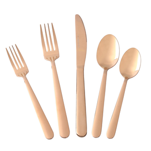 Modern Rose Gold Flatware <b>Set</b> High Mirror Polish Rust Resistant Metal Cutlery Fork Knife Spoon Wedding Dinnerware At <b>Cheap</b> Price - Product Image 3
