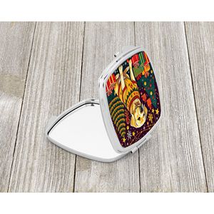 Yellow Labrador Retriever <b>Compact</b> Travel Makeup <b>Mirror</b> Portable Folding Handheld Design Christmas Gift for Women and Girls - Product Image 2