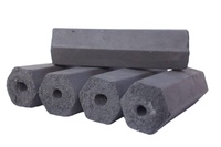 Charbon de coco activé en briquettes à faible teneur en cendres pour barbecue et grill coréen, combustion longue durée de 8 à 9 heures, forme hexagonale