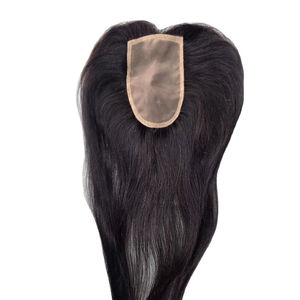 Topper de cheveux humains 2x5 en dentelle pour femmes - Cheveux indiens Remy naturels, ondulations Water Wave et Deep Wave Taz Hair BD - Product Image 6