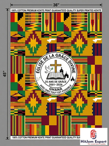 Tissu imprimé wax africain pour l'église, fabricant de textiles Kente sur mesure, fournisseur de tissus pour uniformes de chorale - Product Image 2