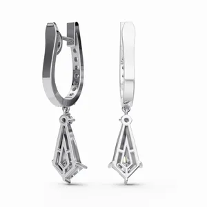 42 paires de boucles d'oreilles en diamants cultivés en laboratoire en or blanc 18 carats, bijoux fins tendance certifiés IGI pour femmes - Product Image 1