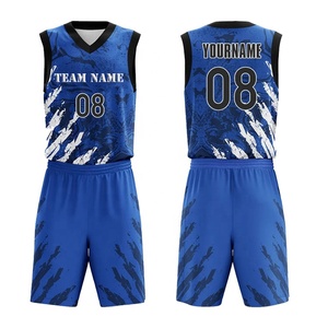 Ensemble d'uniformes de basketball personnalisés en gros, maillot et short d'équipe, tissu respirant, impression par sublimation, logo personnalisé, ensemble de vêtements de sport - Product Image 4
