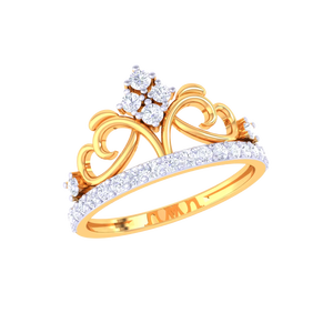 Bague de fiançailles luxueuse en or avec couronne de princesse et diamants étincelants pour femme, bijoux de mariage, cadeau - Product Image 2