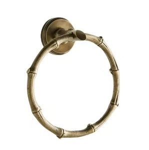 Brass Made Metal Towel Ring Circular Wall Mounted Rust Resistant Bathroom Storage Single Tier Design Towel Holder For Hotel Home - Product Image 2
