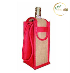 Bolsa Portabotellas de Yute Natural Hecha a Mano con Materiales Ecológicos para Viajar - Product Image 2