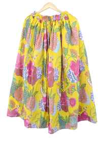 Jupe longue indienne imprimée au bloc, en pur coton, à motifs floraux, style bohème hippie, pour femme - Product Image 4