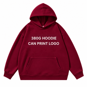 Sweat-shirt à capuche unisexe 380g, logo personnalisé, poche, pull décontracté - Product Image 4