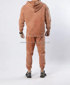 "Costume d'entraînement d'hiver pour hommes coton lavé à l'acide 500 GSM Logo poitrine grande taille meilleure qualité respirant prix de gros" - Product Image 4