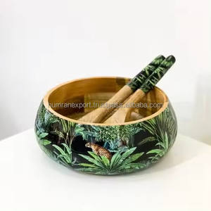 Tazón de masa de madera de diseño moderno hecho a mano de alta calidad, acabado Natural elegante para cocina, uso doméstico - Product Image 1