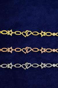 Pulsera de tenis de lujo con doble corazón de moissanita y plata de ley 925 chapada en oro de 14K para mujer, regalo para uso diario - Product Image 6