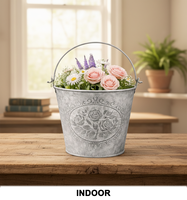 Pot Bunga Taman Logam Rustic Prancis Gaya Vintage untuk Meja Pernikahan