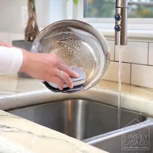 Confezione da 6 Spugne e Tamponi per Pulizia Piatti da Cucina Riutilizzabili, Asciugatura Rapida, Non Graffianti, per Uso Domestico - Product Image 4