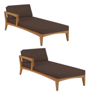 Tumbonas de teca de calidad equipadas con cómodos cojines para el borde de la piscina del hotel - Product Image 6